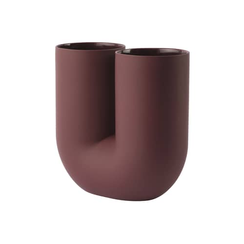 Vaso Kink ceramica rosso / Earnest Studio, 2018 - H 26,3 cm - Muuto - Rosso profondo - Ceramica