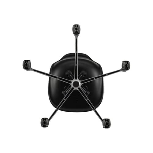 RE PSCC - Eames Plastic Side Chair Wheelchair plastic material black / (1950) - Recycled - Vitra - Black - die-cast aluminium, Post-consumer recycled plastic