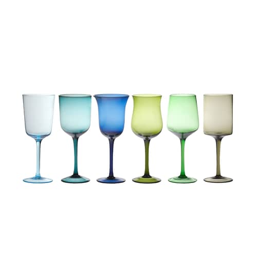 Calici Wine glass glass multicoloured / Set of 6 - Bitossi Home - Multicoloured - Blown glass