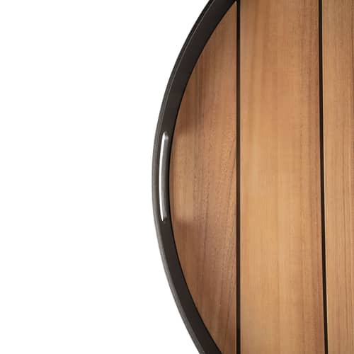 Zubehör  holz natur / Abnehmbares Tablett für Beistelltisch Core Large - Ø 61 cm - Ethnicraft - Ø 61 cm / Teakholz - Teakholz, Thermolackiertes Aluminium