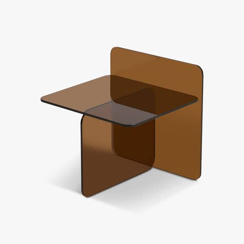 Beistelltisch Ambra glas braun / 50 x 50 x H 46 cm - NV GALLERY - Ambré - Einscheiben-Sicherheitsglas