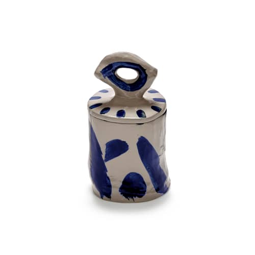 Sophia 03 Box ceramic blue / Ø 8 x H 16 cm - Serax - Ø 8 x H 16 cm - Sandstone