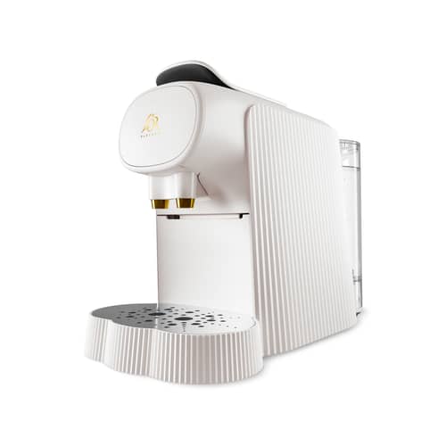 Cafetière à capsules L\'Or Barista Plissé blanc - Alessi - Blanc - Acier, Résine thermoplastique