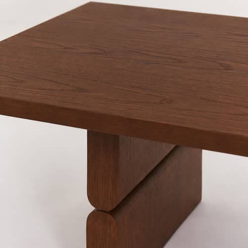 Noon Coffee table wood brown / 118 x 58 cm - NOBODINOZ - Dark wood - Solid Rubberwood, Tinted ash veneer