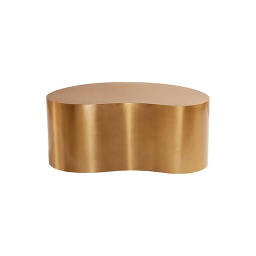 Couchtisch Brass Kidney Small metall gold / 76 x 45 x H 33 cm - Jonathan Adler - vergoldetes Messing - Messingbeschichteter Stahl