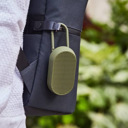 Enceinte Bluetooth Mino T - 5W plastique vert / Etanche - Mousqueton intégré / Station d\'accueil - Lexon - Vert kaki mat - ABS