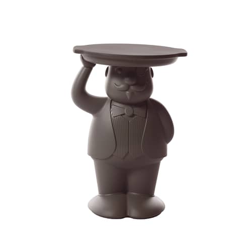 Ambrogio End table plastic material brown / 42.5 x 38.5 x H 60.5 cm - Polyethylene - Slide - Chocolate brown - Polythene