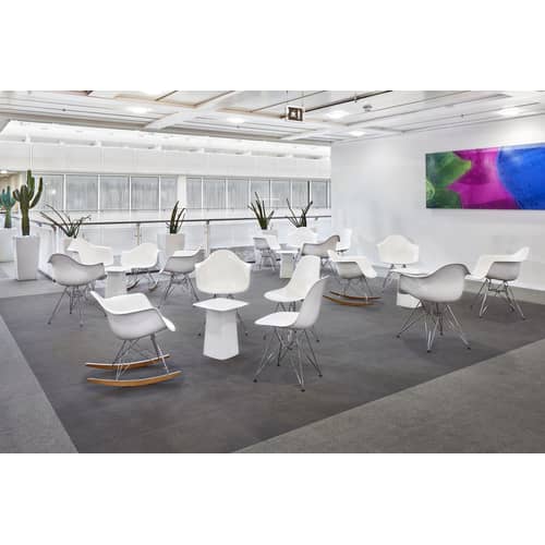 Fauteuil DAR - Eames Plastic Armchair plastique blanc / (1950) - Pieds chromés - Vitra - Blanc / Pieds chromés - Acier chromé, Polypropylène