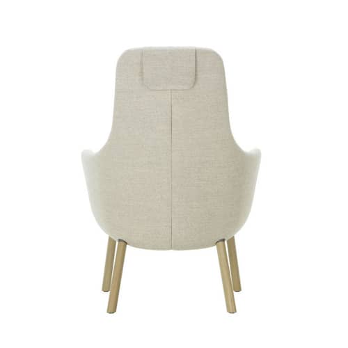 Set Sessel & Fußstütze HAL Lounge textil beige / Stoff - Vitra - Beige (Stoff Dumet) - Eiche, Gewebe, Glasfaserverstärkter Kunststoff, Polyurethan-Schaum