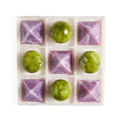 Jeu de morpion Mustique Tic-Tac-Toe  / Acrylique - Jonathan Adler - Améthyste & olive - Acrylique
