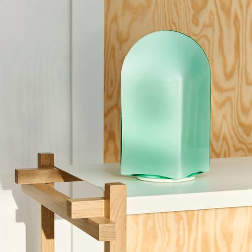 Lampe extérieur sans fil rechargeable Parade verre vert / H 24 cm - Hay - Vert pâle - Verre soufflé à la main