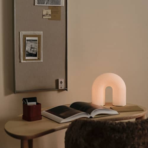 Lampe extérieur sans fil rechargeable Vuelta OUTDOOR LED / L 27 x H 25 cm - Ferm Living - Blanc - Polyéthylène