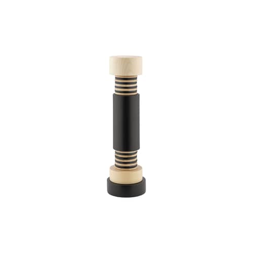 Moulin à épices Twergi bois noir / Ettore Sottsass, 1989 - Alessi - Noir - Céramique, Hêtre massif peint
