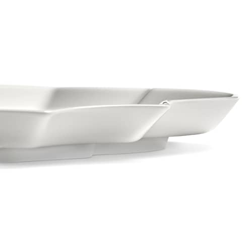 Assiette de présentation Perle Fine céramique blanc / 36,6 x 26,5 cm - Serax - Blanc - Porcelaine émaillée
