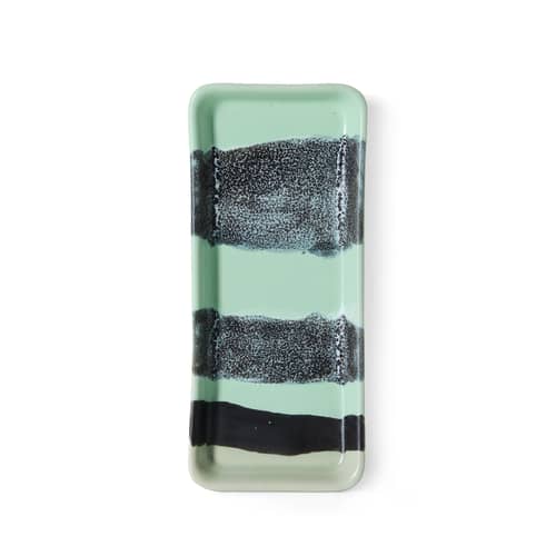 Piatto da dessert 70s ceramics ceramica verde / 7,7 x 18 cm - HK LIVING - Il fiume - Gres smaltato