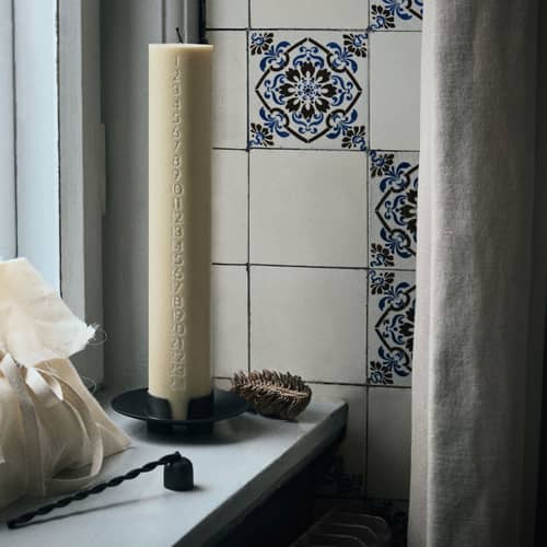 Portacandela Block metallo nero / Ø 11 cm - Ferm Living - Nero - Ottone massiccio