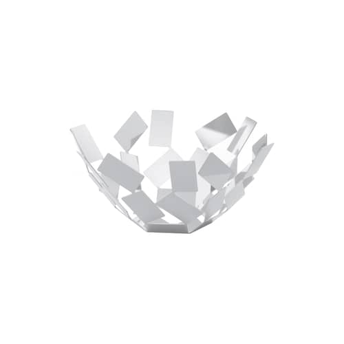 Corbeille La Stanza dello Scirocco métal blanc / Ø 27 x H 13 cm - Mario Trimarchi, 2009 - Alessi - Blanc - Acier inoxydable