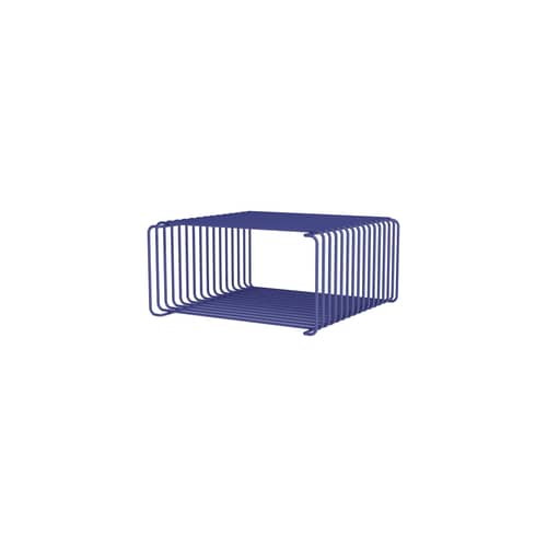 Panton Wire Single Half Shelf metal blue / 34.8 x H 17.2 x D 34.8 cm - Verner Panton, 1973 - MONTANA - Monarch 135 - Lacquered stainless steel wire