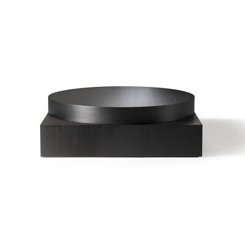 Table basse Zymmo bois noir / 90 x 90 x H 29 cm - Zanotta - Noir - MDF plaqué frêne