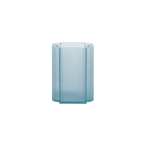 Vase Okra plastikmaterial blau / H 24 cm - Recycled / Patricia Urquiola, 2023 - Kartell - Himmelblau - Recyceltes PMMA