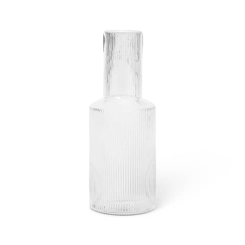 Couvercle  verre transparent pour carafe Ripple / Verre - Ferm Living - Transparent - Verre soufflé bouche