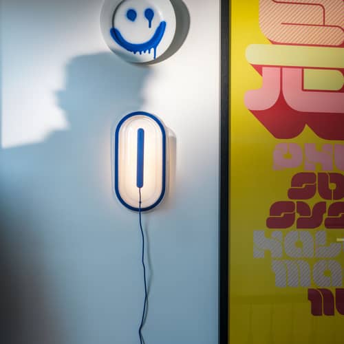 Applique avec prise Led\'s Strip bleu / Led - 36.5 x 18.9 cm - Fatboy - Bleu Yves - PET