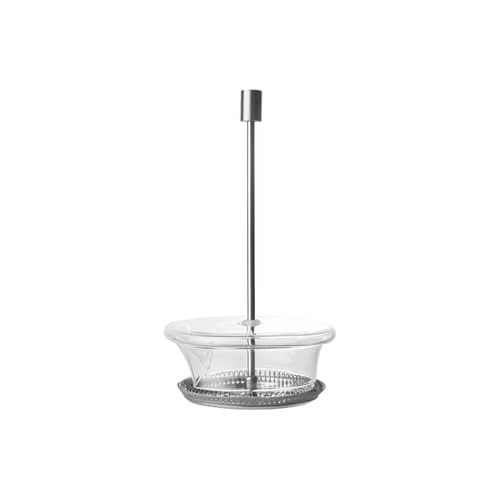 Cafetière à piston Ripple / 1 L - 8 tasses - Ferm Living - Transparent - Acier inoxydable, Verre soufflé bouche