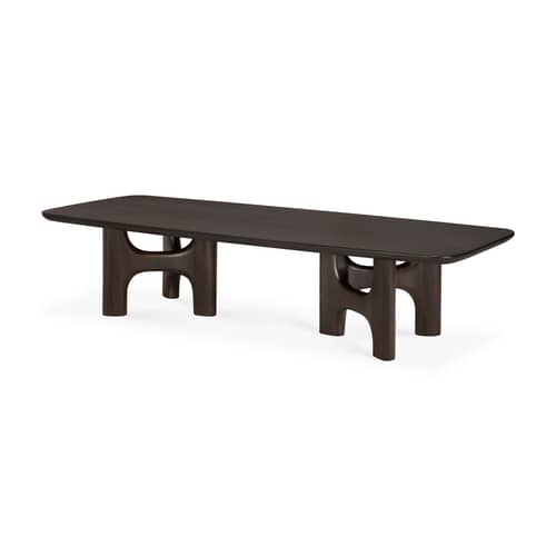 Couchtisch Flow holz braun / 150 x 60 cm - Ethnicraft - Mahagoni Rosabraunes Mahagoni - Mahagoni gebeizt