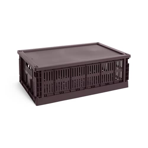 Couvercle  plastique rouge / Pour panier Colour Crate Large 35,5 x 54,5 cm - Hay - Bordeaux - Polypropylène recyclé