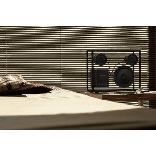 Enceinte Large verre noir transparent / L 42 x H 33 cm - Verre trempé - Transparent Speaker - Noir / Transparent - Aluminium, Verre trempé