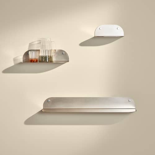 Étagère Tokyo Small métal argent / L 25 cm - Maison Sarah Lavoine - Inox brossé - Acier inoxydable brossé