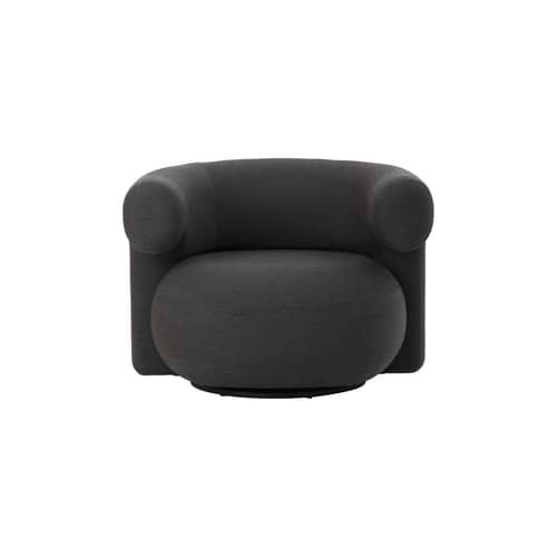 Fauteuil pivotant Burra Outdoor tissu marron - Normann Copenhagen - Marron (tissu Chestnut NAT 10102) - Acier, Bois certifié FSC, Mousse, Tissu outdoor