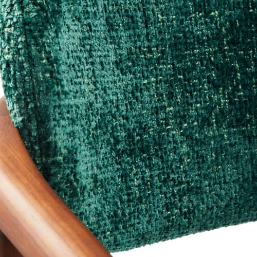 Fauteuil rembourré Henry tissu vert - POLSPOTTEN - Vert foncé - Frêne, Mousse, Tissu