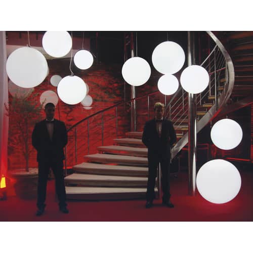 Lampada a sospensione da esterno Globo materiale plastico bianco / Ø 30 cm - Slide - Bianco - Ø 30 cm - Polietilene riciclabile