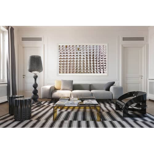 Lampadaire Kabuki Indoor plastique noir / LED - Pour l\'intérieur - H 165 cm - Kartell - Noir opaque - Technopolymère thermoplastique
