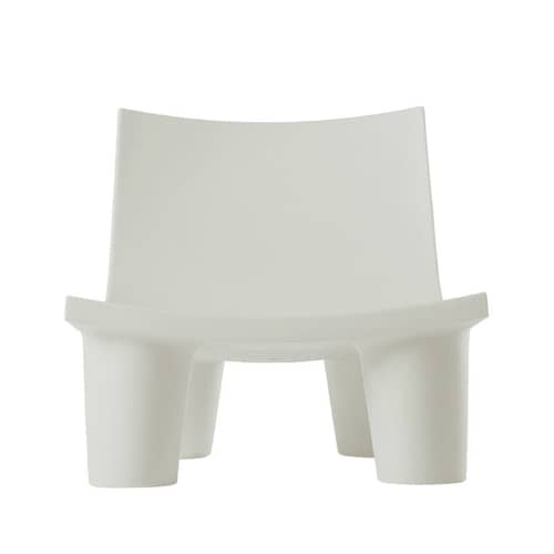 Low Lita Low armchair plastic material white - Slide - White Milky - Recyclable polyethylene