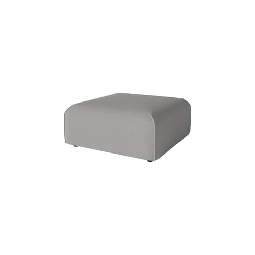 Pouf d\'extérieur Arke tissu gris / Canapé de jardin modulable - 90 x 90 cm - Bolia - Gris clair (tissu d\'extérieur Brezza) - Bois, Mousse, Tissu outdoor