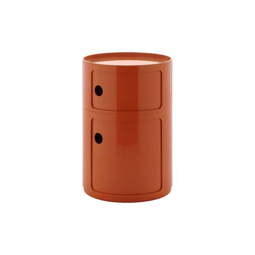 Rangement Componibili New Big plastique orange / 2 tiroirs - Ø 42 x H 61,5 cm - Kartell - Orange - ABS