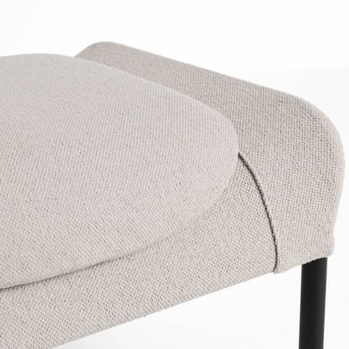 Repose-pieds O2 tissu beige - Hay - Gris clair doux - Acier thermolaqué, Mousse moulée, Tissu autoportant