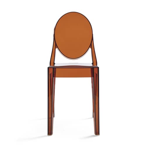 Stapelbarer Stuhl Victoria Ghost plastikmaterial orange / Polycarbonat 2.0 - Kartell - Amber transparent - Polycarbonat 2.0