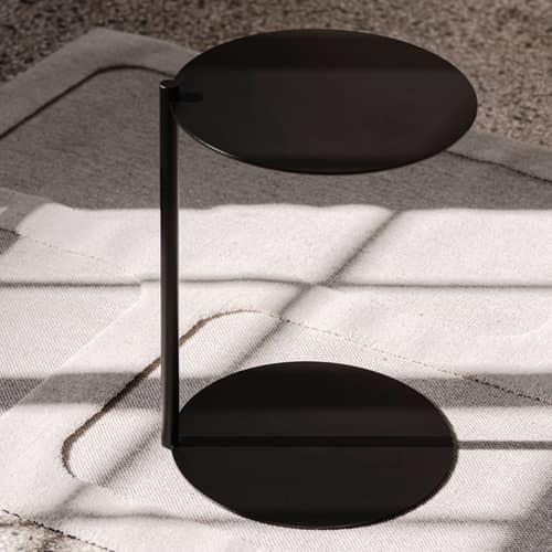Table d\'appoint Ande métal noir / Ø 40 x H 55 cm - NOO.MA - Noir volcan - Acier recyclé
