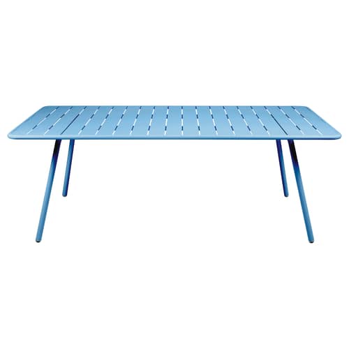 Table rectangulaire Luxembourg métal bleu / 207 x 100 cm - 8 à 10 personnes - Fermob - Bleu Maya - Aluminium laqué