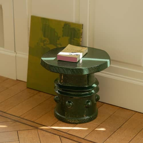 Tavolino d\'appoggio Clara 08 ceramica verde / Ø 39 x H 37 cm - Serax - Verde scuro - Gres smaltato