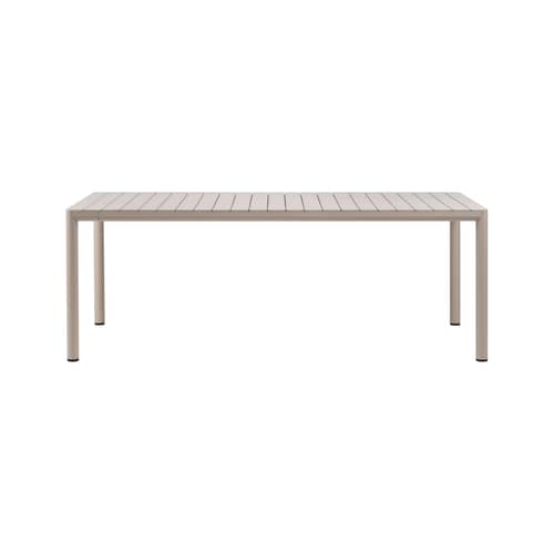 Tevere Extending table composite material beige / 211-275 x 100 cm - NARDI - Rope - Fibreglass resin, Varnished aluminium