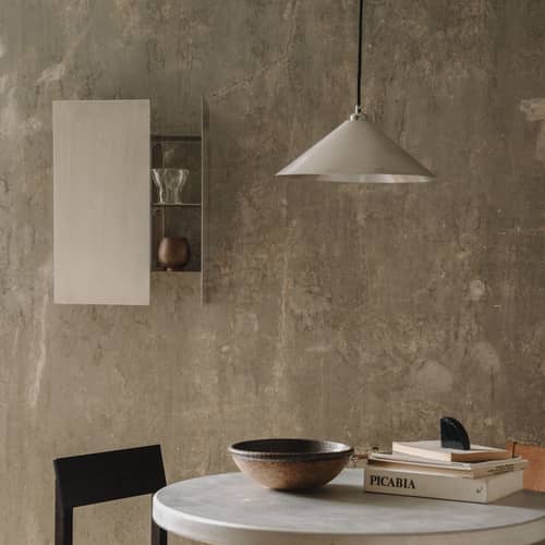 Sheet Cabinet Wall storage metal / 2 doors - W 59.6 x H 59.6 x D 16 cm - Frama  - Brushed steel - Brushed stainless steel