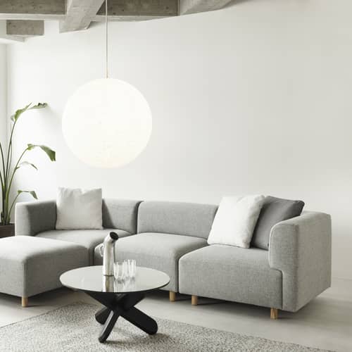 Accessoire  tissu blanc / Coussin pour canapés & fauteuil Rar - 50 x 50 cm - Normann Copenhagen - Tissu Blanc cassé - Mousse PU, Tissu