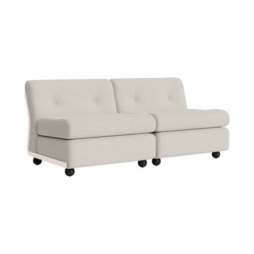 Sofa Amanta textil weiß / Modulable - B 158,5 cm / Neuauflage 1966, Mario Bellini - Hay - Naturfarben (Stoff) - Gewebe, Recyceltes ABS, Schaumstoff
