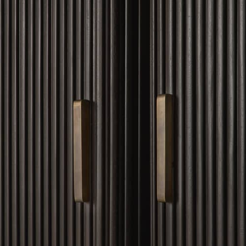 Armoire Roller Max bois marron / L 100 x H 142 cm - Ethnicraft - Acajou brun foncé - Acajou massif teinté