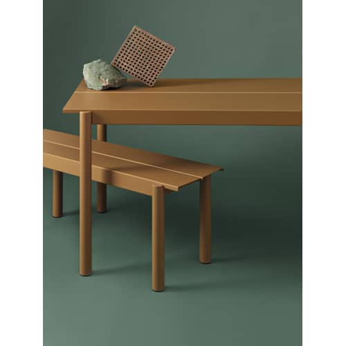 Banc Linear métal / L 170 cm - Muuto - Caramel - Acier revêtement poudre