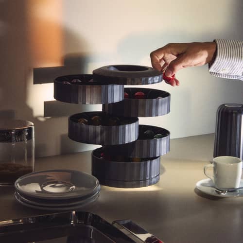 Distributeur de capsules de café Plissé / Pour 40 capsules - Alessi - Blanc - Résine thermoplastique